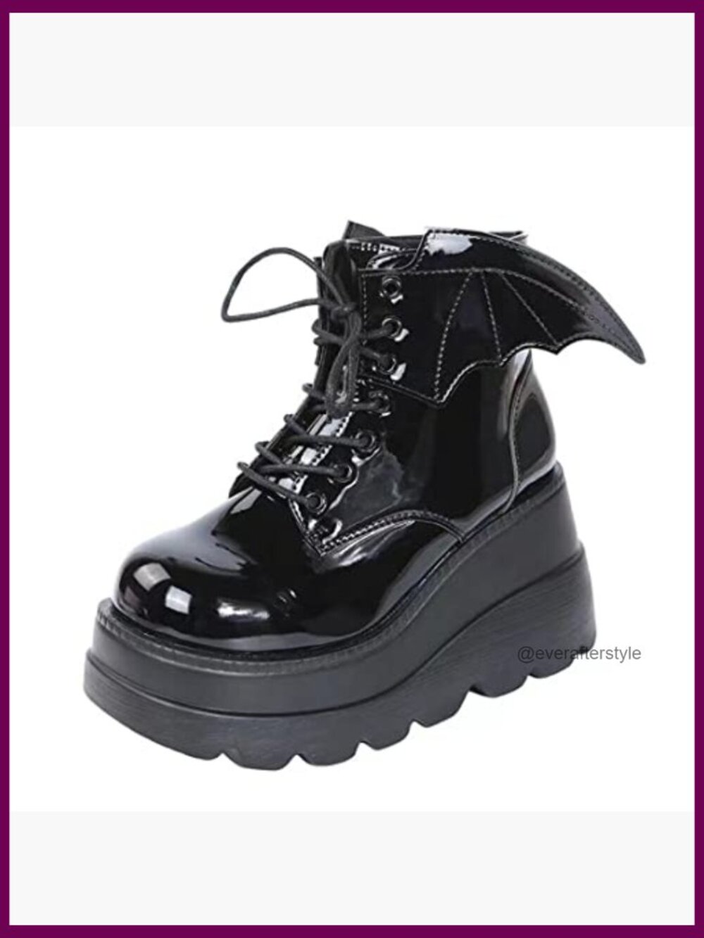 Women Chunky Heel Platform Gothic Ankle Boots with Side Zipper - Picture 6 of 6